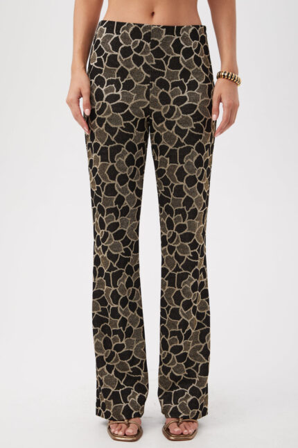 JACOBA METALLIC KNIT JACQUARD BOOTCUT PANTS