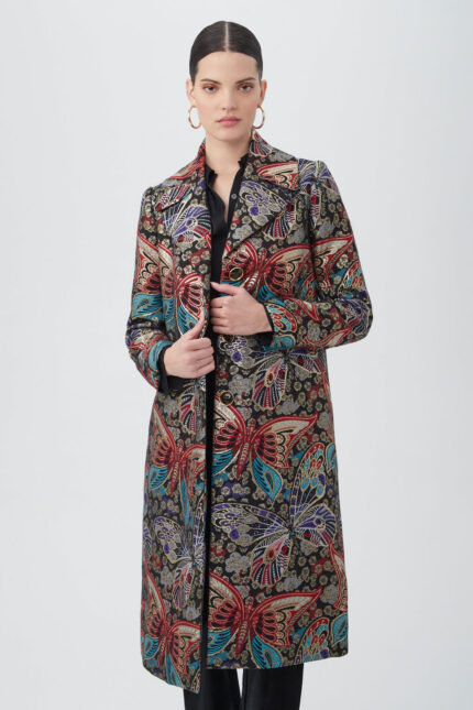 RAYSUN BUTTERFLY JACQUARD MIDI COAT